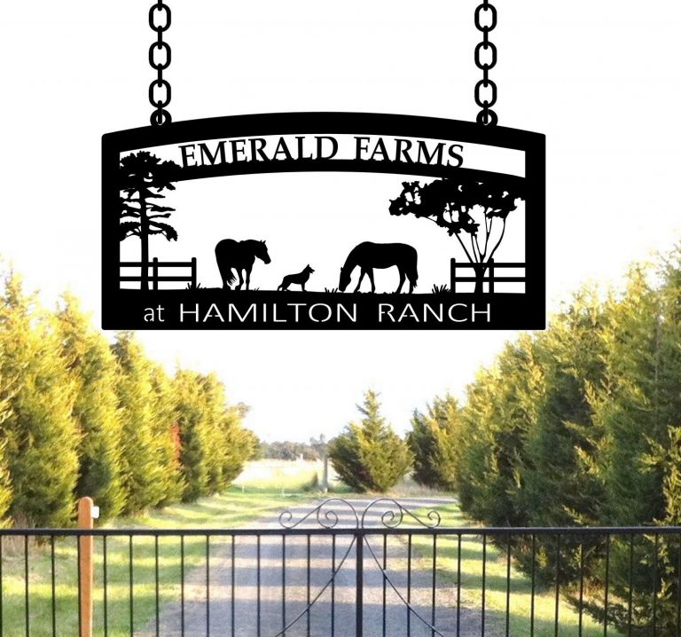 Large Personalized Metal Sign Horses Dog Fence Cat » Sign Performance