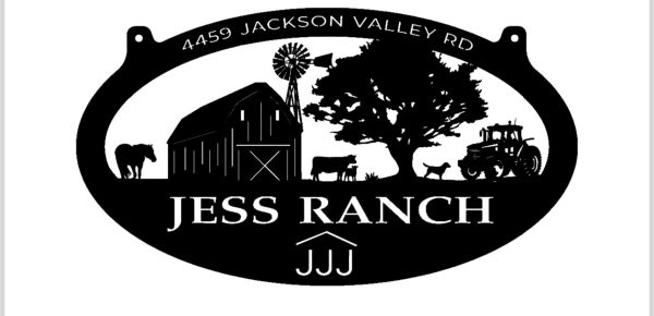 Custom sign for Jess Ranch in black