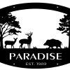 Custom sign Paradise in black